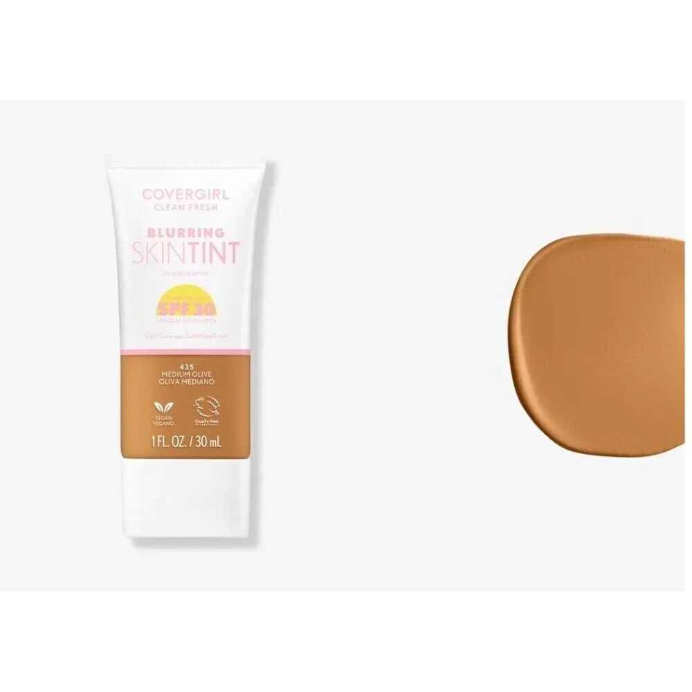 COVERGIRL 435 Medium Olive, Clean Fresh Blurring Skin Tint SPF30, 1 fl oz
